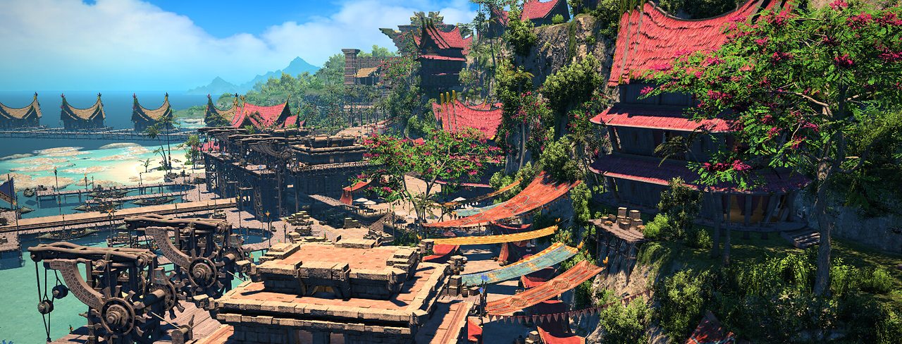 The seaside city of Tuliyollal with red roofs and a harbour