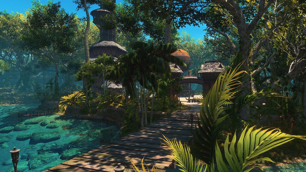 A jungle path to an ancient village in Dawntrail