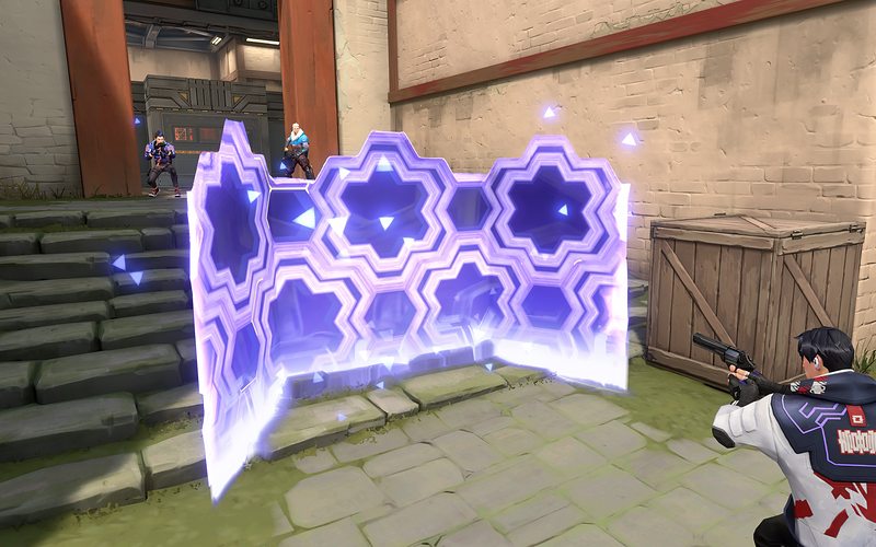 A crystalline wall ability blocking a lane